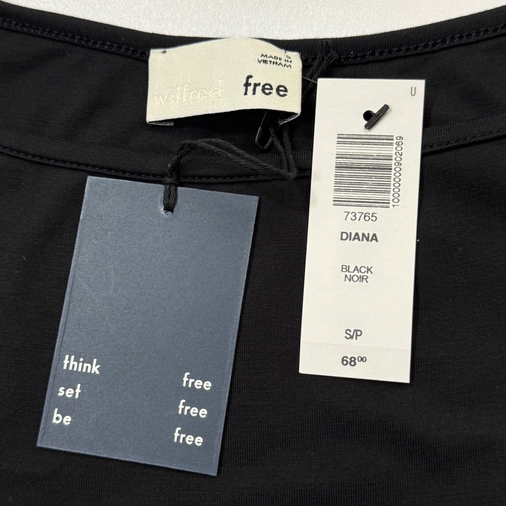 Aritzia Wilfred Free Diana Mini Dress Black Long Sleeve Body Con Small - Picture 8 of 10